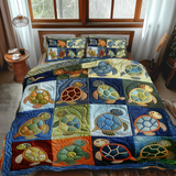 Set di Biancheria da Letto Trapuntata 3 Pezzi Tartaruga del Mosaico