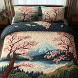Set di Biancheria da Letto Trapuntata 3 Pezzi Mount Fuji Fioritura
