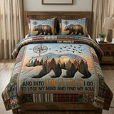 Set di Biancheria da Letto Trapuntata 3 Pezzi Pini della Montagna