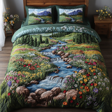 Set di Biancheria da Letto Trapuntata 3 Pezzi Flusso della Montagna