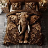 Set di Biancheria da Letto Trapuntata 3 Pezzi Elefante Mistico