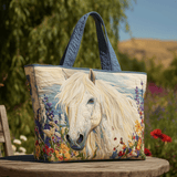 Cavallo dalla Criniera Mistica Borsa Tote Trapuntata