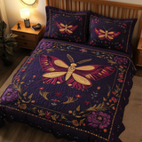 Set di Biancheria da Letto Trapuntata 3 Pezzi Falena Mistica