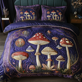 Set di Biancheria da Letto Trapuntata 3 Pezzi Funghi Mistici