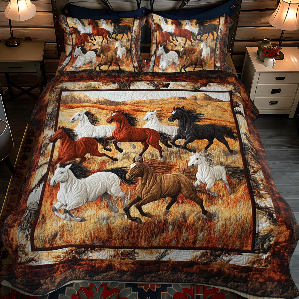 Set di Biancheria da Letto Trapuntata 3 Pezzi Cavallo Nativo Americano