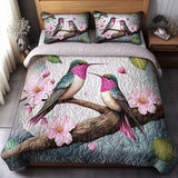 Set di Biancheria da Letto Trapuntata 3 Pezzi Colibrì