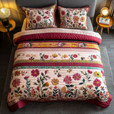 Set di Biancheria da Letto Trapuntata 3 Pezzi Bouquet della Natura