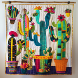 Cactus che Fioriscono di Notte Coperta Trapuntata