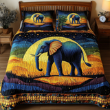 Set di Biancheria da Letto Trapuntata 3 Pezzi Elefante della Notte del Cielo