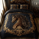 Set di Biancheria da Letto Trapuntata 3 Pezzi Cavallo Nobile