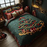 Set di Biancheria da Letto Trapuntata 3 Pezzi Albero del Natale
