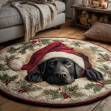Labrador Nero nell'Angolo Tappeto Rotondo