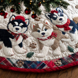 Husky della Stella Polare Copri Base per Albero di Natale Trapuntato