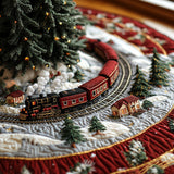 Treno della Stella Polare Copri Base per Albero di Natale Trapuntato