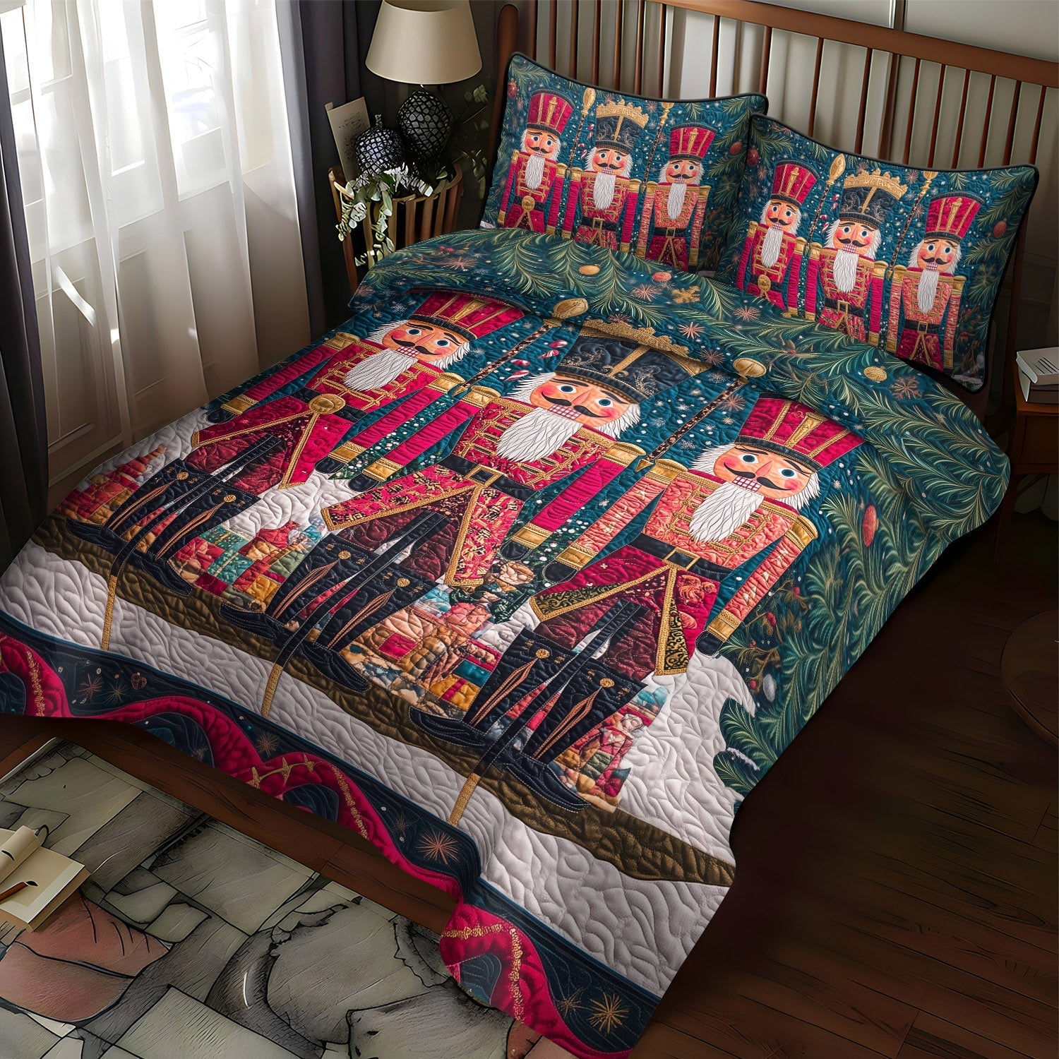 Set di Biancheria da Letto Trapuntata 3 Pezzi Magia dello Schiaccianoci