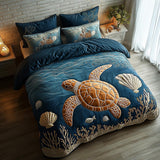 Set di Biancheria da Letto Trapuntata 3 Pezzi Equilibrio dell'Oceano