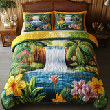 Set di Biancheria da Letto Trapuntata 3 Pezzi Oceano Fioritura