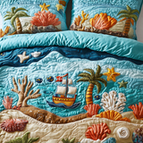 Set di Biancheria da Letto Trapuntata 3 Pezzi Brezza dell'Oceano
