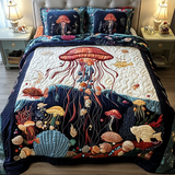 Set di Biancheria da Letto Trapuntata 3 Pezzi Bagliore dell'Oceano