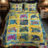 Set di Biancheria da Letto Trapuntata 3 Pezzi Armonia dell'Oceano