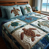 Set di Biancheria da Letto Trapuntata 3 Pezzi Spirito dell'Oceano