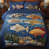 Set di Biancheria da Letto Trapuntata 3 Pezzi Spruzzo dell'Oceano