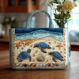 Fioritura della Tartaruga dell'Oceano Borsa Tote Trapuntata