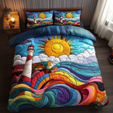 Set di Biancheria da Letto Trapuntata 3 Pezzi Veglia dell'Oceano