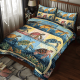 Set di Biancheria da Letto Trapuntata 3 Pezzi Oasi Oceanica