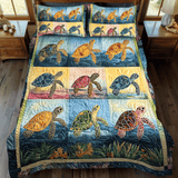 Set di Biancheria da Letto Trapuntata 3 Pezzi Oasi Oceanica