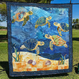 Danza della Tartaruga Oceanica Coperta Trapuntata