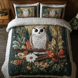 Set di Biancheria da Letto Trapuntata 3 Pezzi Fiore del Gufo