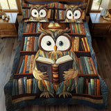 Set di Biancheria da Letto Trapuntata 3 Pezzi Volo Letterario del Gufo