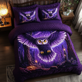 Set di Biancheria da Letto Trapuntata 3 Pezzi Stile del Gufo