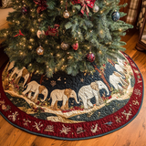 Festa dei Pachidermi Copri Base per Albero di Natale Trapuntato