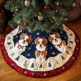 Spirito delle Feste del Papillon Copri Base per Albero di Natale Trapuntato