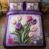 Set di Biancheria da Letto Trapuntata 3 Pezzi Petali Pastello
