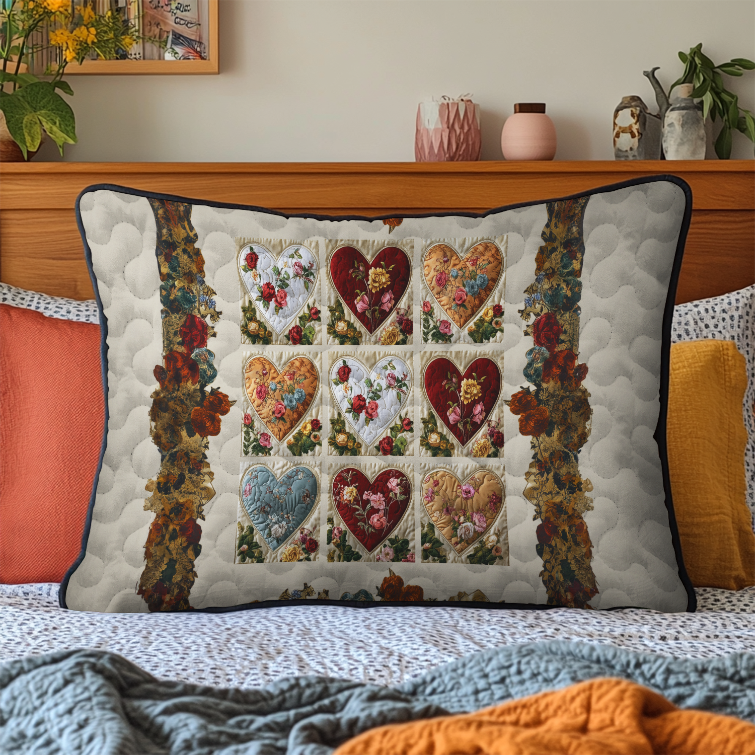 Cuori Patchwork Federa Trapuntata