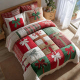 Set di Biancheria da Letto Trapuntata 3 Pezzi Patchwork di Presents
