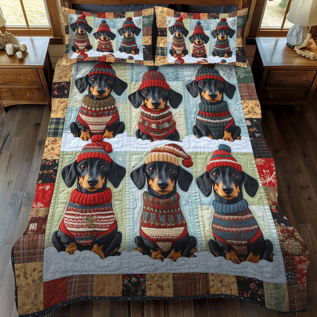 Set di Biancheria da Letto Trapuntata 3 Pezzi Zampe e Pompoms