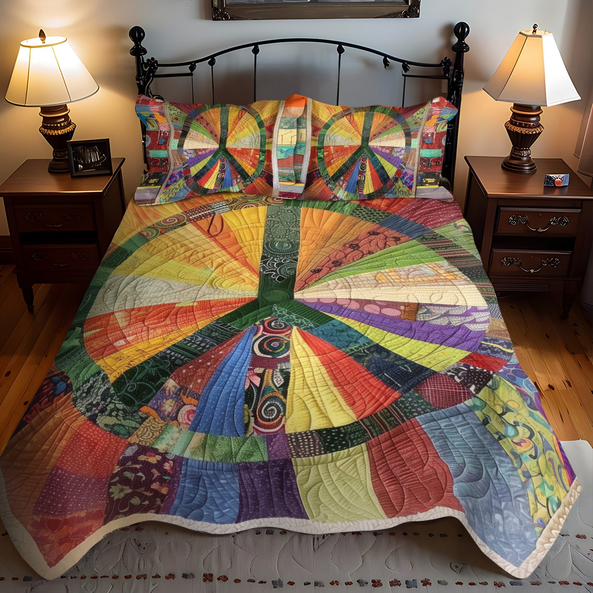 Set di Biancheria da Letto Trapuntata 3 Pezzi Raggiera di Sole Pacifica