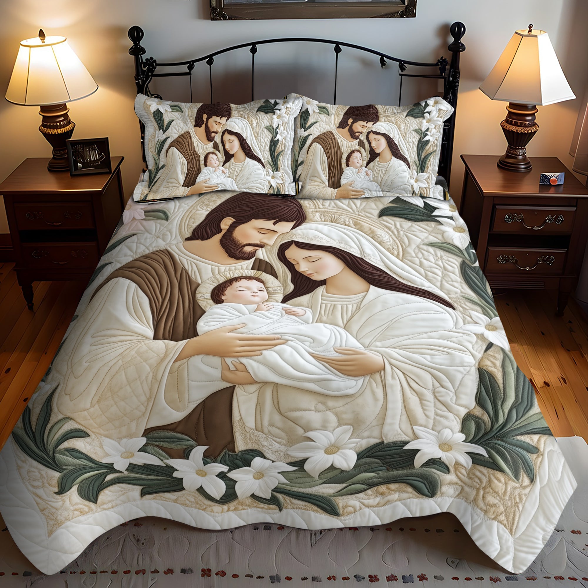Set di Biancheria da Letto Trapuntata 3 Pezzi Pacifico Nativity