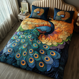 Peacock 3-Piece Quilted Bedding Set NCU0VT174