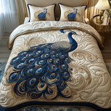 Peacock Dreams 3-Piece Quilted Bedding Set NCU0DV5817