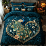 Set di Biancheria da Letto Trapuntata 3 Pezzi Eleganza del Pavone