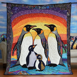 Famiglia di Pinguini Coperta Trapuntata