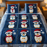 Set di Biancheria da Letto Trapuntata 3 Pezzi Toppa di Penguin