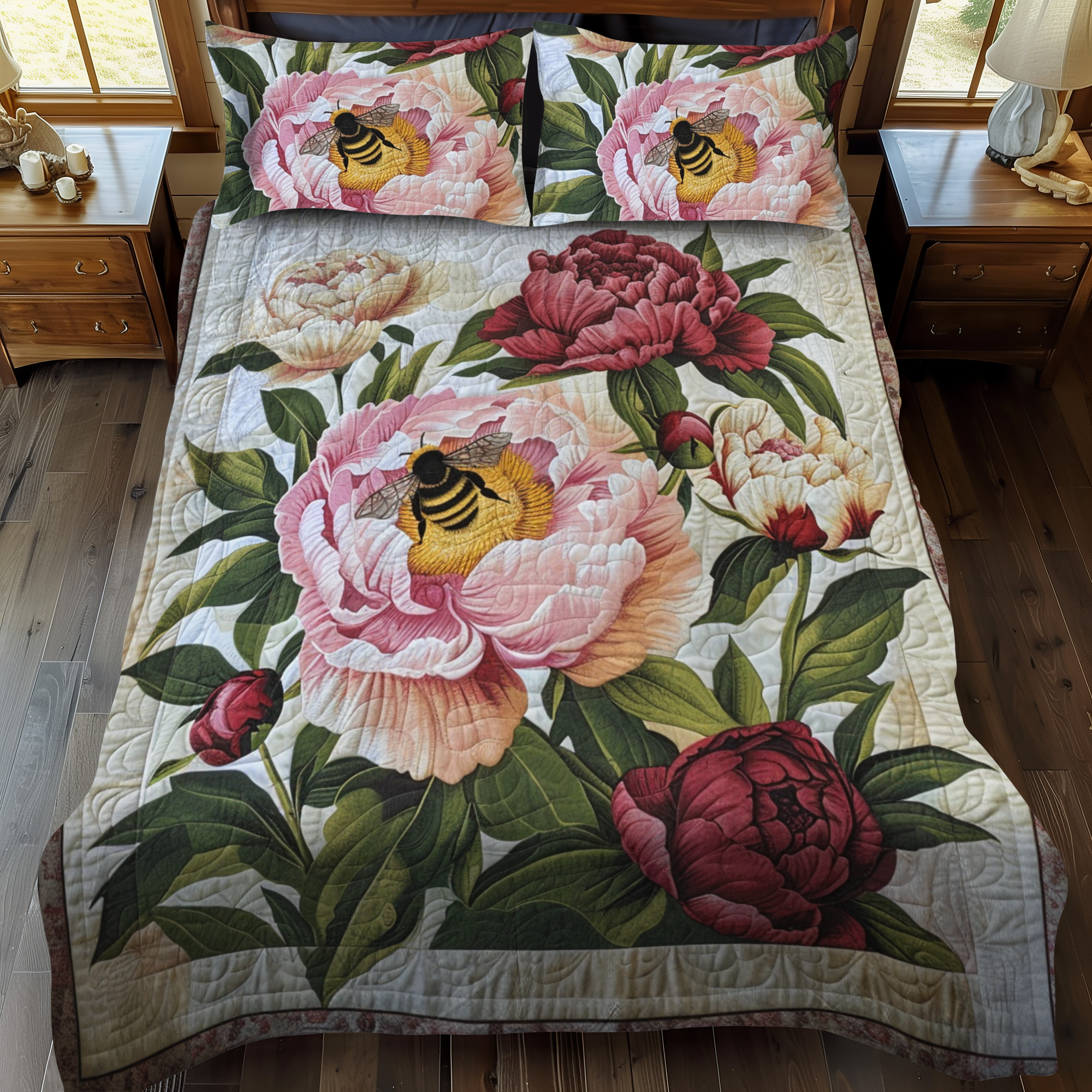 Set di Biancheria da Letto Trapuntata 3 Pezzi Ape di Peony