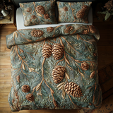 Pinecone Forest 3-Piece Quilted Bedding Set NCU0VH5329