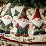 Pini e Tartan Copri Base per Albero di Natale Trapuntato